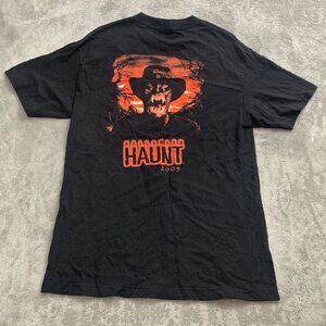 Knott’s Shirt Mens Large Halloween Haunt 2005 Promo Black Haunted Freddy Krueger